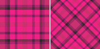 Tartan fabric seamless of background textile texture with a pattern plaid vector check. Set in dark colors for design wrapping paper sheets.