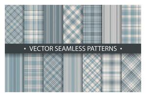 Tartan set pattern seamless plaid vector. Geometric background fabric texture. Modern check fashion template for textile print, wrapping paper, gift card, wallpaper flat design. vector