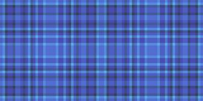 Tablecloth fabric seamless vector, multicolor pattern check texture. Many tartan plaid textile background in blue and cyan colors. vector