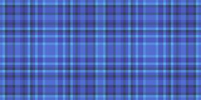 Tablecloth fabric seamless vector, multicolor pattern check texture. Many tartan plaid textile background in blue and cyan colors. vector