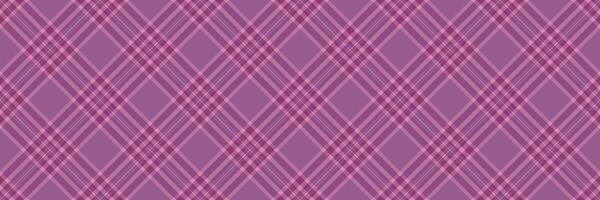 Folk texture background seamless, clothing textile fabric plaid. Vibrant vector pattern tartan check in pink color.