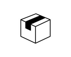 entrega embalaje vector icono. carga cartulina caja iconos caja de cartón paquete firmar desde línea geométrico formas