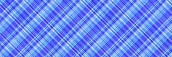 Empty check pattern texture, wrapping background fabric seamless. Christmas plaid textile vector tartan in blue and cyan colors.