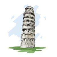 Pisa city of Italy illustration landscape vector