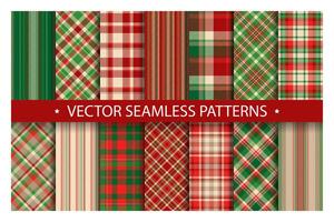 Tartan set pattern seamless plaid vector. Geometric background fabric texture. Modern check fashion template for textile print, wrapping paper, gift card, wallpaper flat design. vector