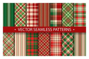 Tartan set pattern seamless plaid vector. Geometric background fabric texture. Modern check fashion template for textile print, wrapping paper, gift card, wallpaper flat design. vector