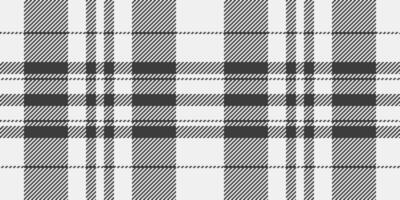 Geometric plaid tartan fabric, deco pattern vector background. Other seamless texture check textile in white and grey colors.