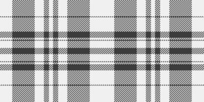 Geometric plaid tartan fabric, deco pattern vector background. Other seamless texture check textile in white and grey colors.