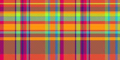 Structure vector texture seamless, native tartan check fabric. Female pattern plaid textile background in bright and violet colors.