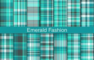 Emerald plaid bundles, textile design, checkered fabric pattern for shirt, dress, suit, wrapping paper print, invitation and gift card. vector