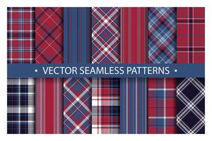 Tartan set pattern seamless plaid vector. Geometric background fabric texture. Modern check fashion template for textile print, wrapping paper, gift card, wallpaper flat design. vector