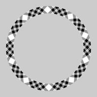 Circle borders and frames vector. Round border pattern geometric vintage frame design. Scottish tartan plaid fabric texture. Template for gift card, collage, scrapbook or photo album and portrait. vector