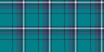 Duvet texture seamless textile, plain check fabric vector. Collection pattern tartan background plaid in cyan and dark colors. vector