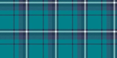 Duvet texture seamless textile, plain check fabric vector. Collection pattern tartan background plaid in cyan and dark colors. vector