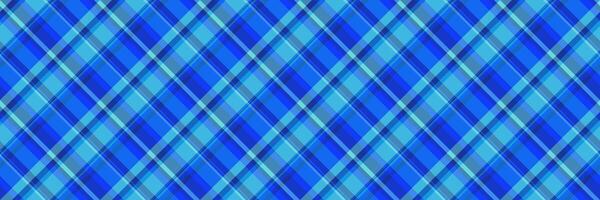 Marketing plaid vector seamless, 1960s pattern textile fabric. Pop check texture tartan background in blue and cyan colors.