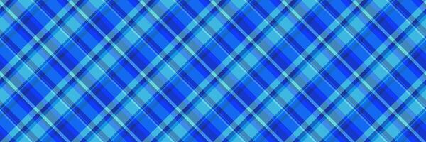 Marketing plaid vector seamless, 1960s pattern textile fabric. Pop check texture tartan background in blue and cyan colors.