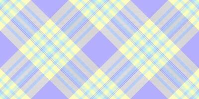 Scrapbooking background check seamless, intricate fabric plaid vector. Real tartan pattern textile texture in light and indigo colors. vector