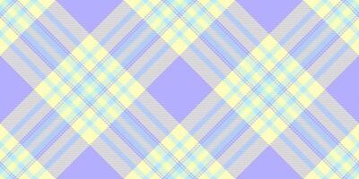 Scrapbooking background check seamless, intricate fabric plaid vector. Real tartan pattern textile texture in light and indigo colors. vector