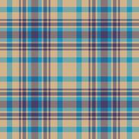 Plaid seamless pattern in blue. Check fabric texture. Vector textile print.