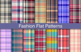 Fashion plaid bundles, textile design, checkered fabric pattern for shirt, dress, suit, wrapping paper print, invitation and gift card. vector