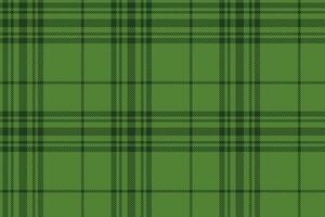 Plaid background, check seamless pattern in green. Vector fabric texture for textile print, wrapping paper, gift card or wallpaper.