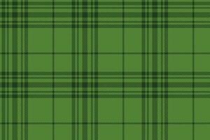 Plaid background, check seamless pattern in green. Vector fabric texture for textile print, wrapping paper, gift card or wallpaper.