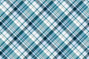 Latin fabric tartan background, buffalo check pattern textile. Podium texture vector plaid seamless in cyan and pastel colors.