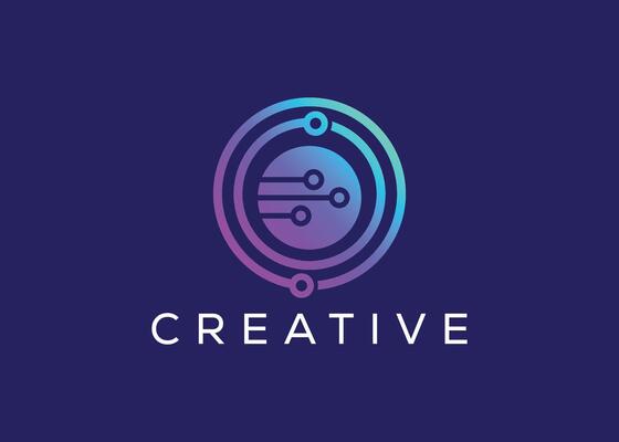 Minimalist and Modern technology logo design vector template. Creative modern Innovative high Circuit technology logo