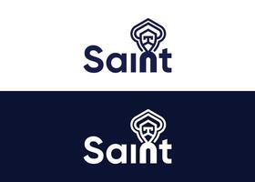 Minimalist saint logo design vector template