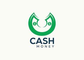 Minimalist Money logo design vector template. Cash money for business finance vector. Money investing logo