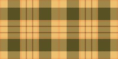 Popular tartan texture vector, rough textile seamless check. Handkerchief plaid fabric pattern background in amber and yellow colors. vector