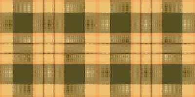 Popular tartan texture vector, rough textile seamless check. Handkerchief plaid fabric pattern background in amber and yellow colors. vector