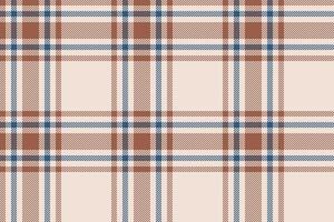 Plaid background, check seamless pattern in beige. Vector fabric texture for textile print, wrapping paper, gift card or wallpaper.