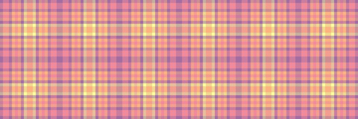 Christmas ornament background plaid pattern, dogtooth textile tartan texture. Surface vector seamless check fabric in magenta and orange colors.
