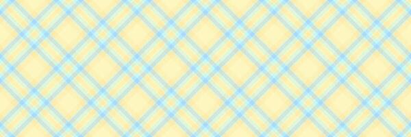 Dye tartan check texture, tribal fabric textile vector. Romantic plaid seamless pattern background in light and yellow colors. vector