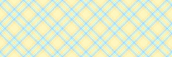 Dye tartan check texture, tribal fabric textile vector. Romantic plaid seamless pattern background in light and yellow colors. vector