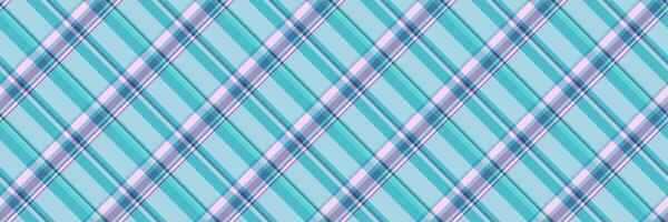 Ethnic background vector seamless, livingroom plaid check fabric. Glamor pattern textile texture tartan in cyan and light blue colors.