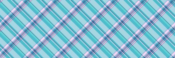 Ethnic background vector seamless, livingroom plaid check fabric. Glamor pattern textile texture tartan in cyan and light blue colors.