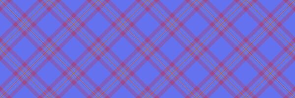 Effect tartan textile background, direct seamless plaid fabric. Checkered texture vector check pattern in blue and pink colors.