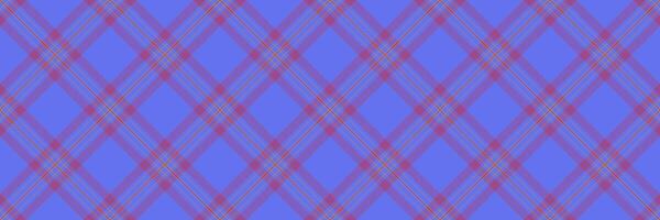 Effect tartan textile background, direct seamless plaid fabric. Checkered texture vector check pattern in blue and pink colors.