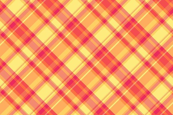 Usa vector check background, nostalgia textile tartan texture. Ornamental plaid fabric pattern seamless in red and orange colors.