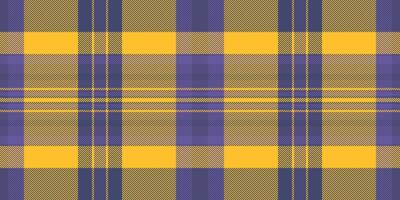 Golf fabric textile seamless, complexity vector tartan pattern. Birthday card background plaid texture check in indigo and amber colors.