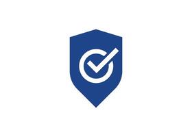 Minimalist Shield check mark design vector template. Guard and tick mark vector