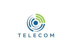 Minimalist dynamic telecom logo design vector template. Modern telecommunication logo