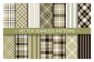 Tartan set pattern seamless plaid vector. Geometric background fabric texture. Modern check fashion template for textile print, wrapping paper, gift card, wallpaper flat design. vector