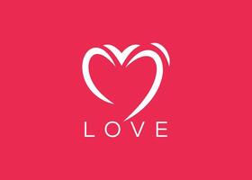 Minimalist Love logo design vector template. Creative red Heart shape logo