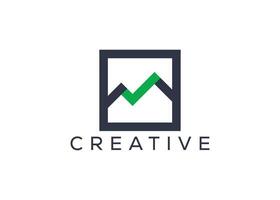 Creative and minimal Hill check mark logo vector  template. Abstract mountain check logo