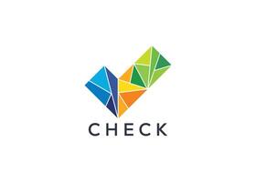 Creative and minimal Check mark logo vector template. Abstract Check logo. Work done logo