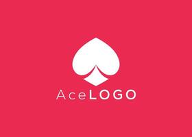 Minimalist Ace logo design vector template. Creative red ace shape logo