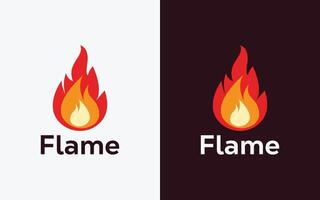 Minimalist Fire Flame logo design vector template. Modern colorful Fire Flame vector. Crest, ingle logo.